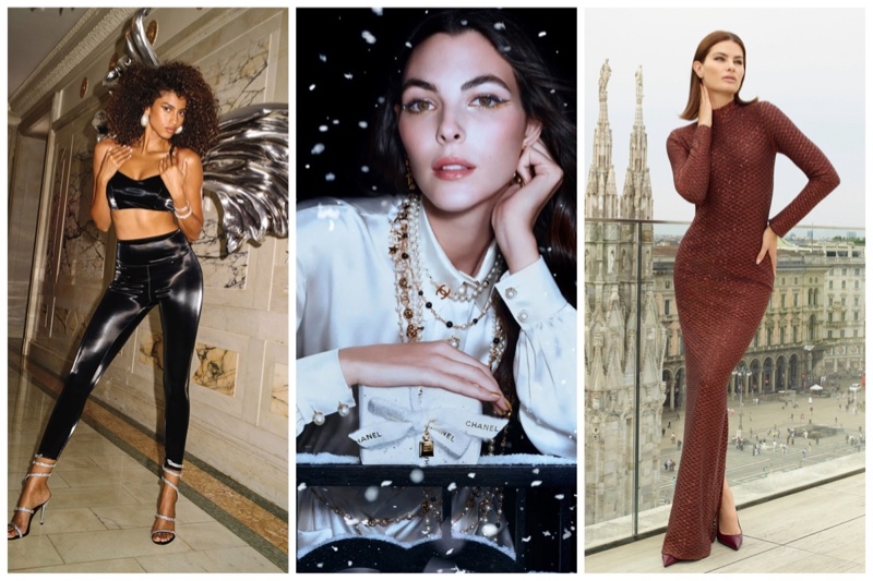 Week in Review: Imaan Hammam for Victoria's Secret Holiday 2024 campaign, Chanel Makeup Holiday 2024 collection, and Isabeli Fontana for Americana Manhasset fall 2024 ad.