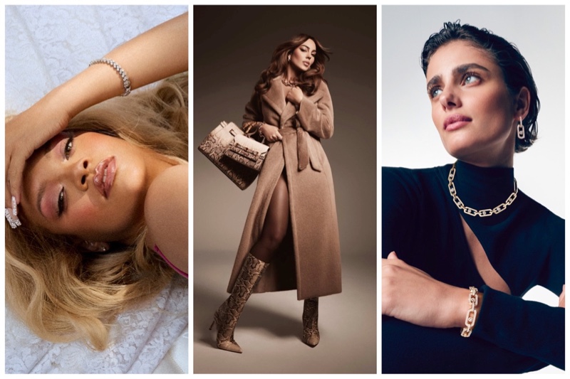 Week in Review: Rihanna for Savage X Lavish Lace campaign, Georgina Rodriguez fronts Guess holiday 2024 campaign, and Taylor Hill stars in Messika So Move campaign.