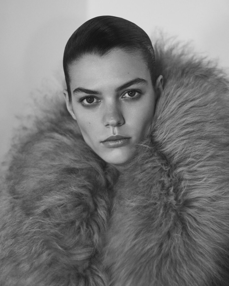 Alix Bouthors gets her closeup in Alaïa's winter-spring 2025 Archetypes campaign.