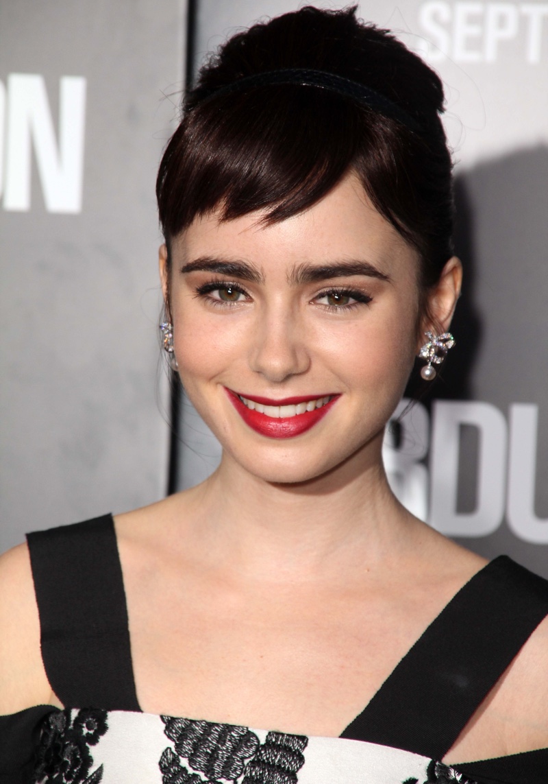 Audrey Hepburn Micro Bangs Lily Collins