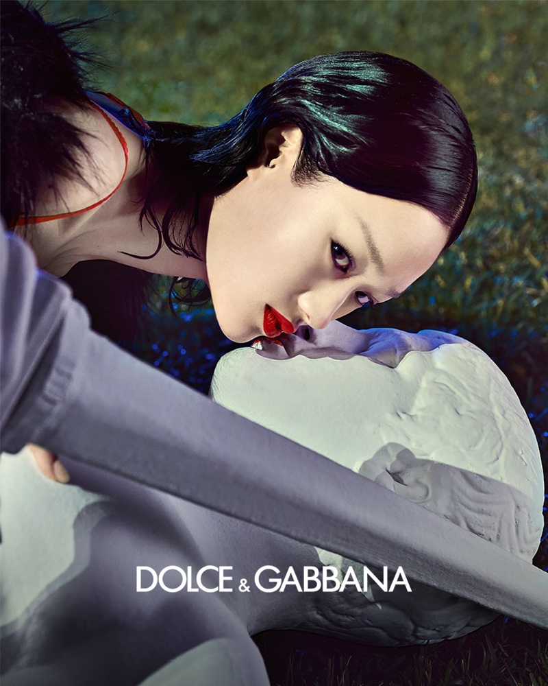 Captured at a villa, the Dolce & Gabbana Makeup La Piscina campaign exudes glamour.