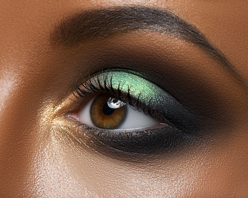 Green Black Smokey Eye Makeup Look