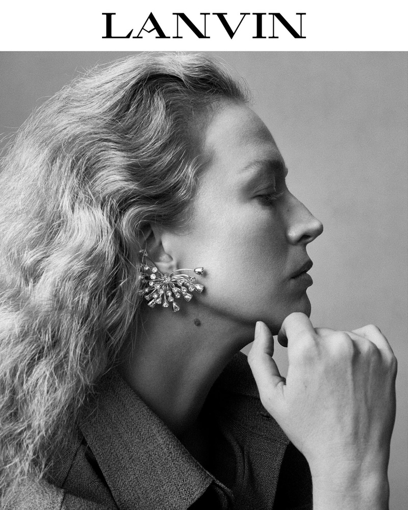 Lanvin focuses on statement earrings for its 2024 Character Studies campaign.