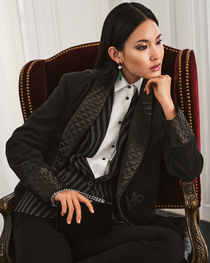 Elegant suiting takes the spotlight in the holiday collection from Lauren Ralph Lauren.