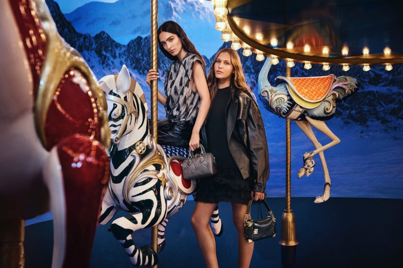 Louis Vuitton sets its Holiday 2024 campaign on a stylish carousel.