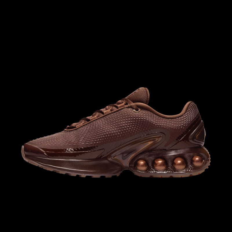 A look at the chocolate brown colorway from Isamaya Ffrench x Nike Air Max Dn.