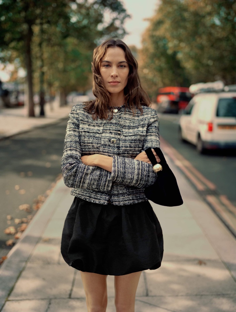 Alexa Chung poses in the first episode of The Mango Box.