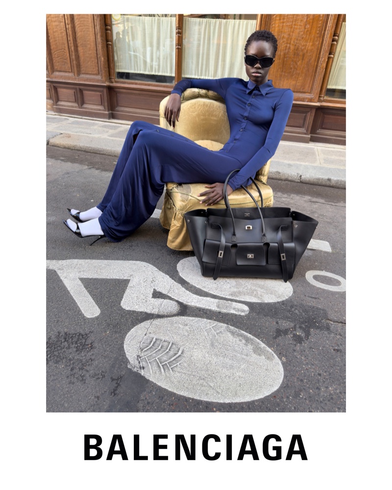 Akolde Meen poses in Paris for This is a Balenciaga Campaign by Juergen Teller.