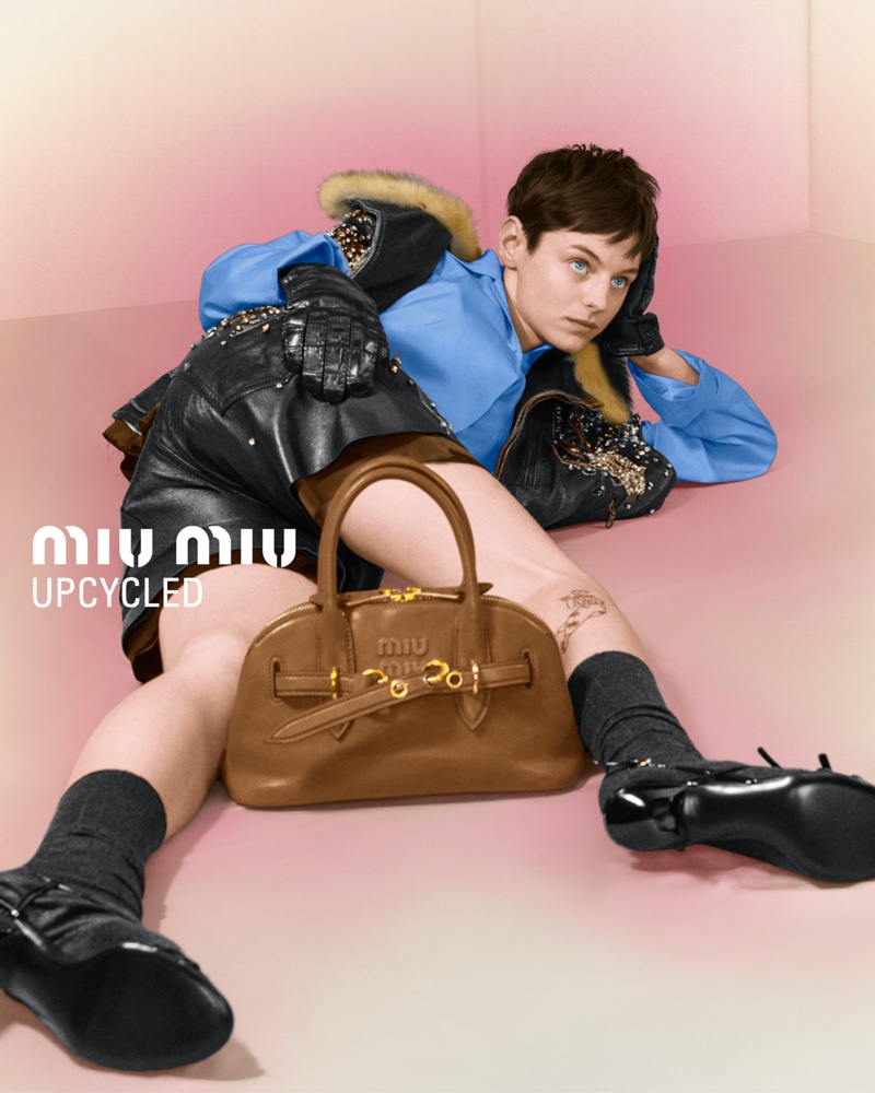 Miu Miu features sustainable style with its 2024 Upcycled Holiday collection.