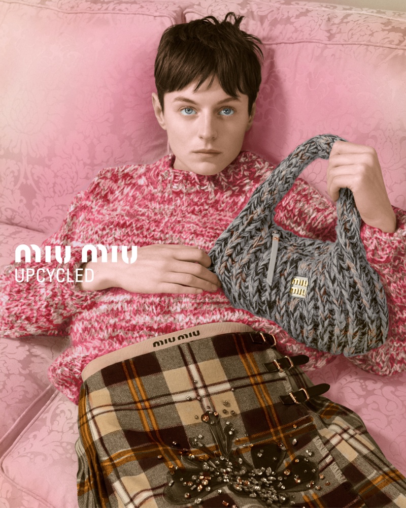 Emma Corrin Miu Miu Upcycled Holiday 2024 Ad