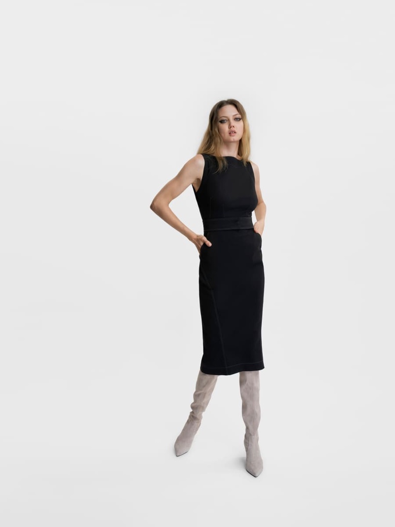 GapStudio by Gap highlights a seamed denim dress.