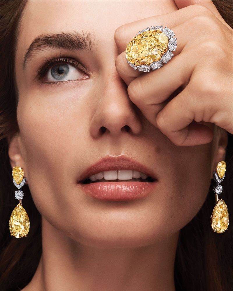 Graff highlights a 38.88 carat Fancy Intense Yellow oval diamond in a new campaign.