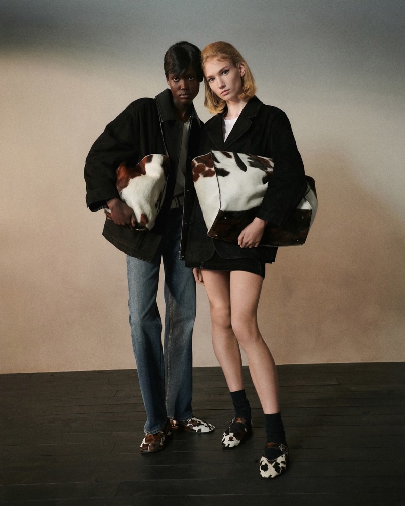 Massimo Dutti features bold cow print in its New Characters trend guide.