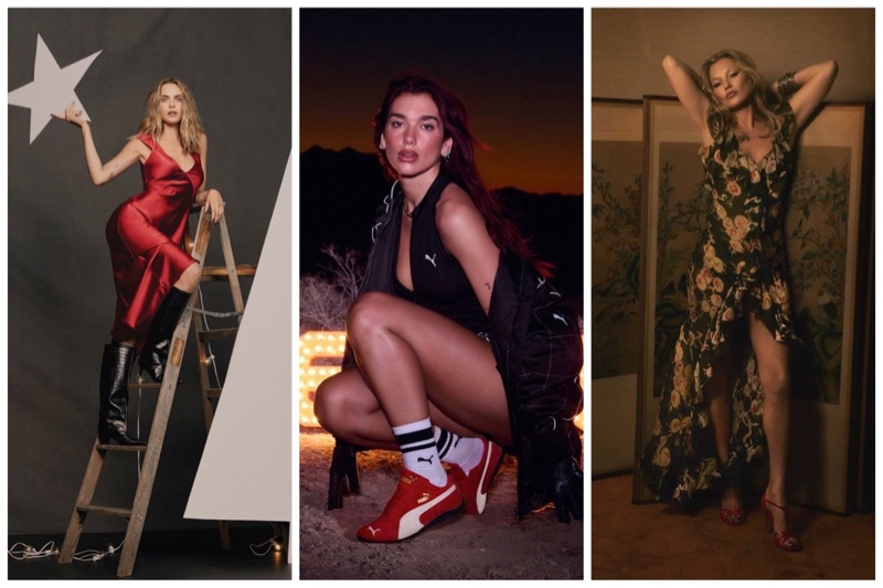 Week in Review: Cara Delevingne for Calvin Klein Holiday 2024 campaign, Dua Lipa fronts PUMA Speedcat ad, and Kate Moss x Zara collaboration.