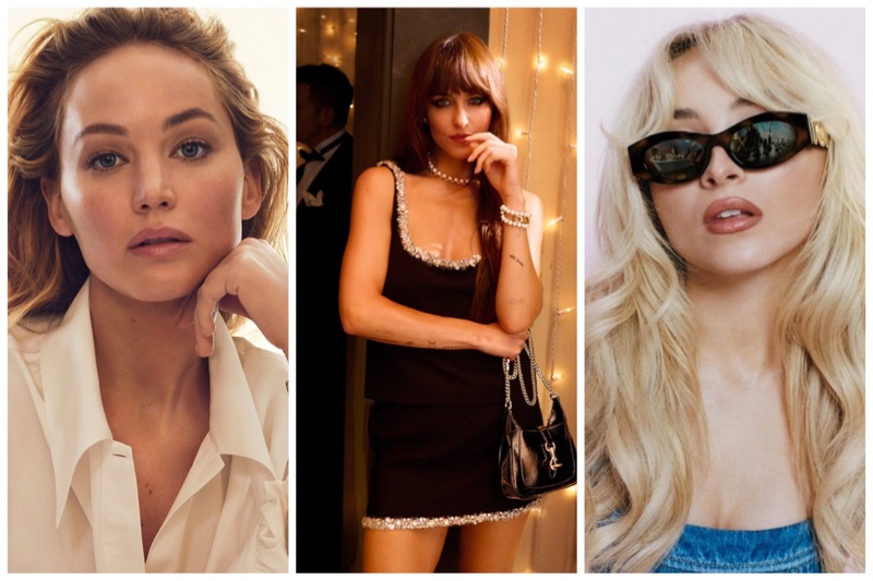 Week in Review: Jennifer Lawrence poses for Longines' La Grand Classique watch, Dakota Johnson fronts Gucci: A Night in Florence Gift campaign, and Sabrina Carpenter stars in Versace eyewear ad.