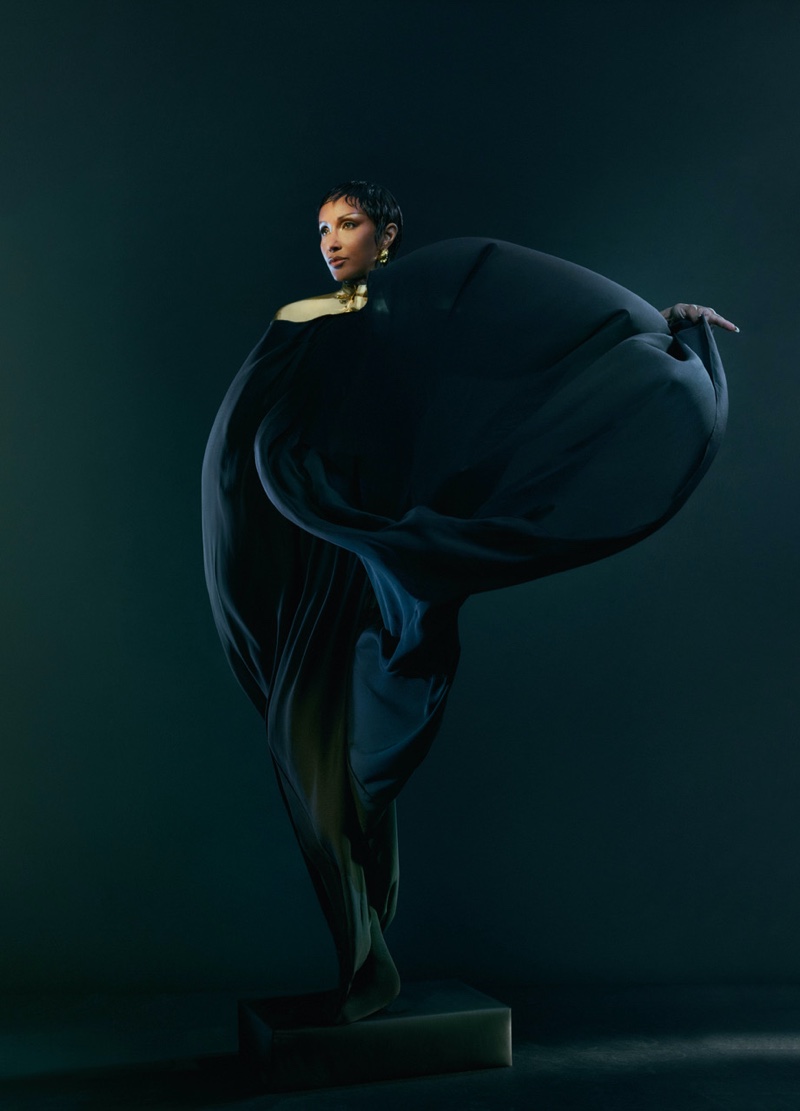 Supermodel Iman poses in Gaurav Gupta gown.