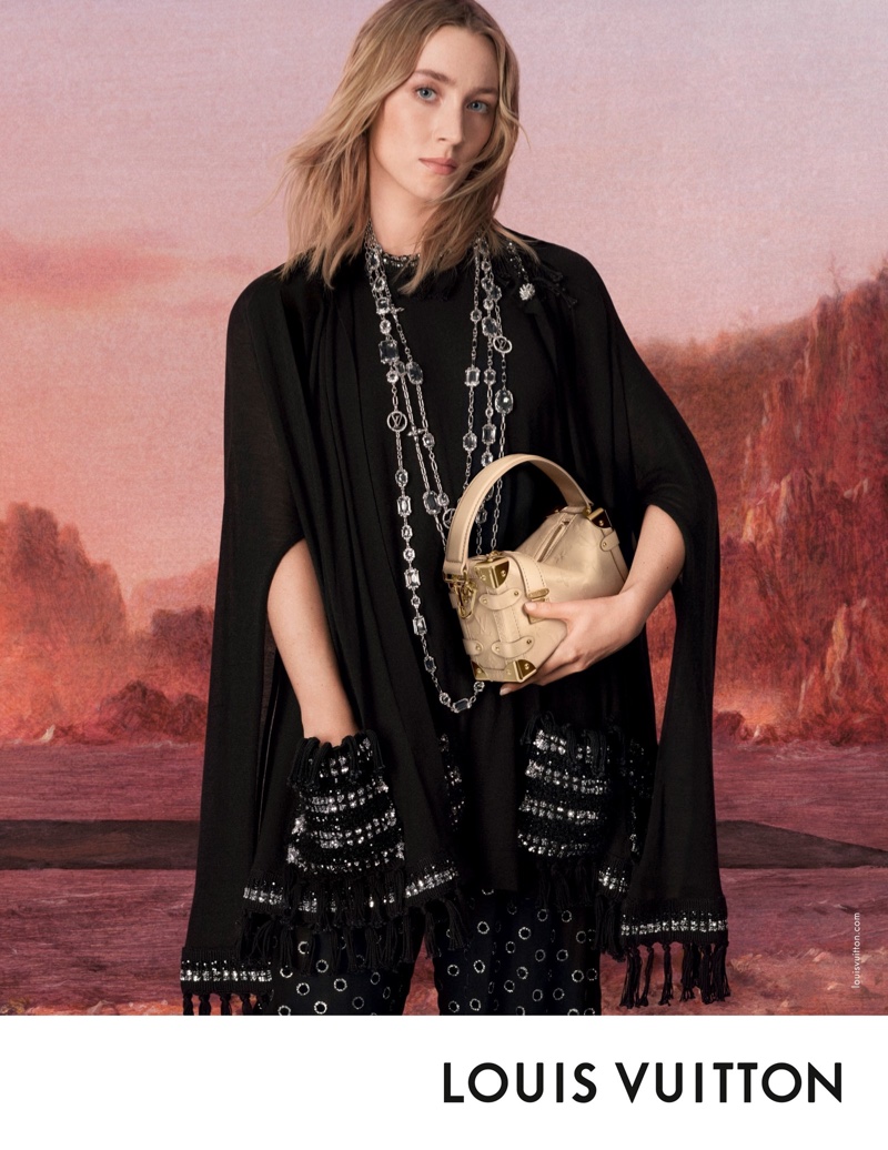 Saoirse Ronan layers up in the spring-summer 2025 campaign from Louis Vuitton.