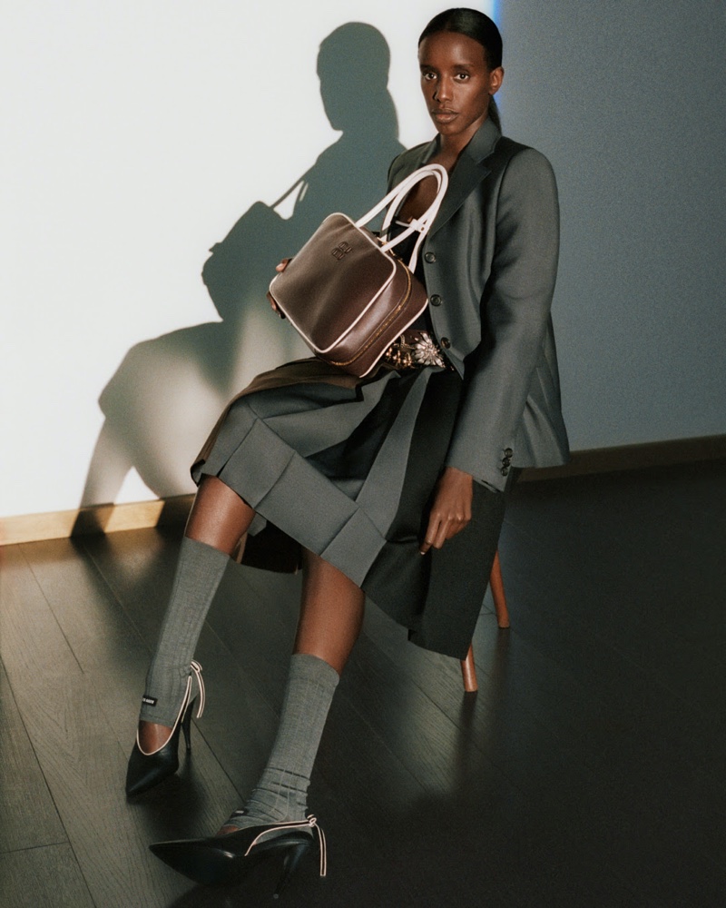 Kayije Kagame stars in Miu Miu's spring-summer 2025 campaign.