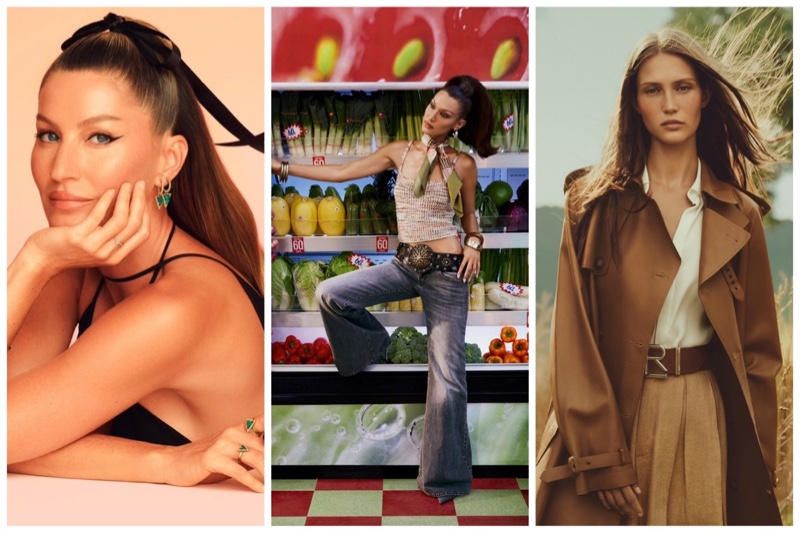 Week in Review: Gisele Bundchen for Vivara Jewelry, Bella Hadid fronts Miss Sixty spring 2025 campaign, and Ralph Lauren pre-spring 2025 collection.