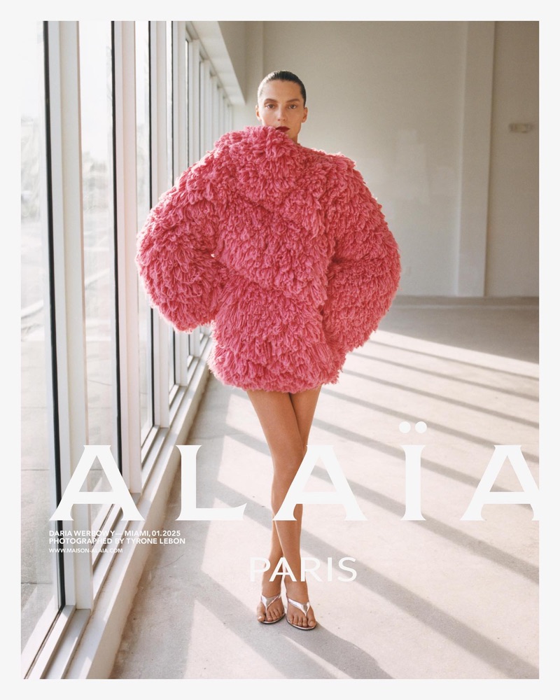 Daria Werbowy stars in Alaïa's winter-spring 2025 campaign.