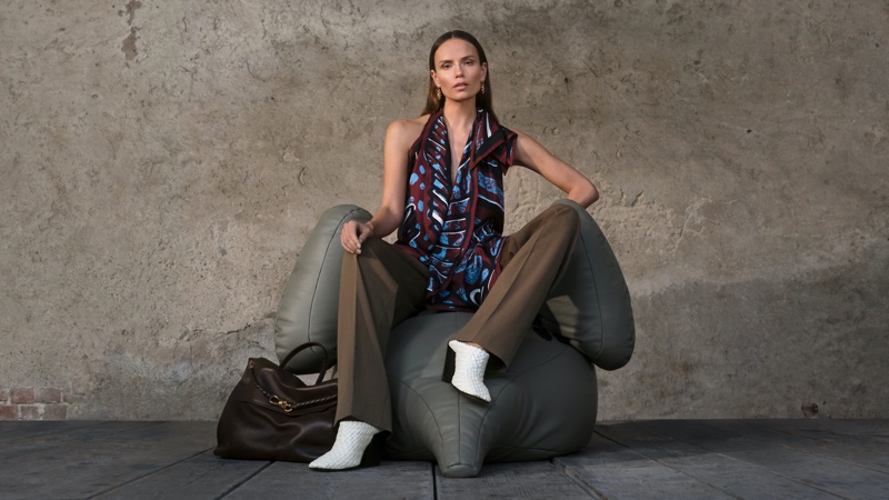 Natasha Poly fronts Bottega Veneta's summer 2025 campaign.