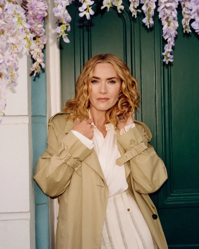 Kate Winslet poses in Burberry's summer 2025 campaign.