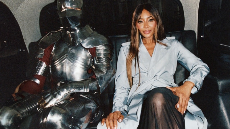 Naomi Campbell and a knight front Burberry's summer 2025 campaign.