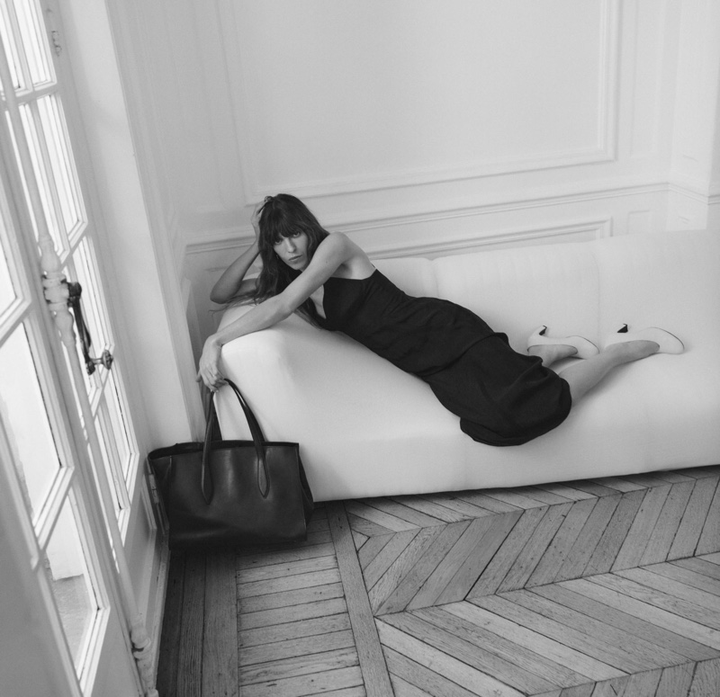 Lounging in a slip dress, Lou Doillon poses for Massimo Dutti.