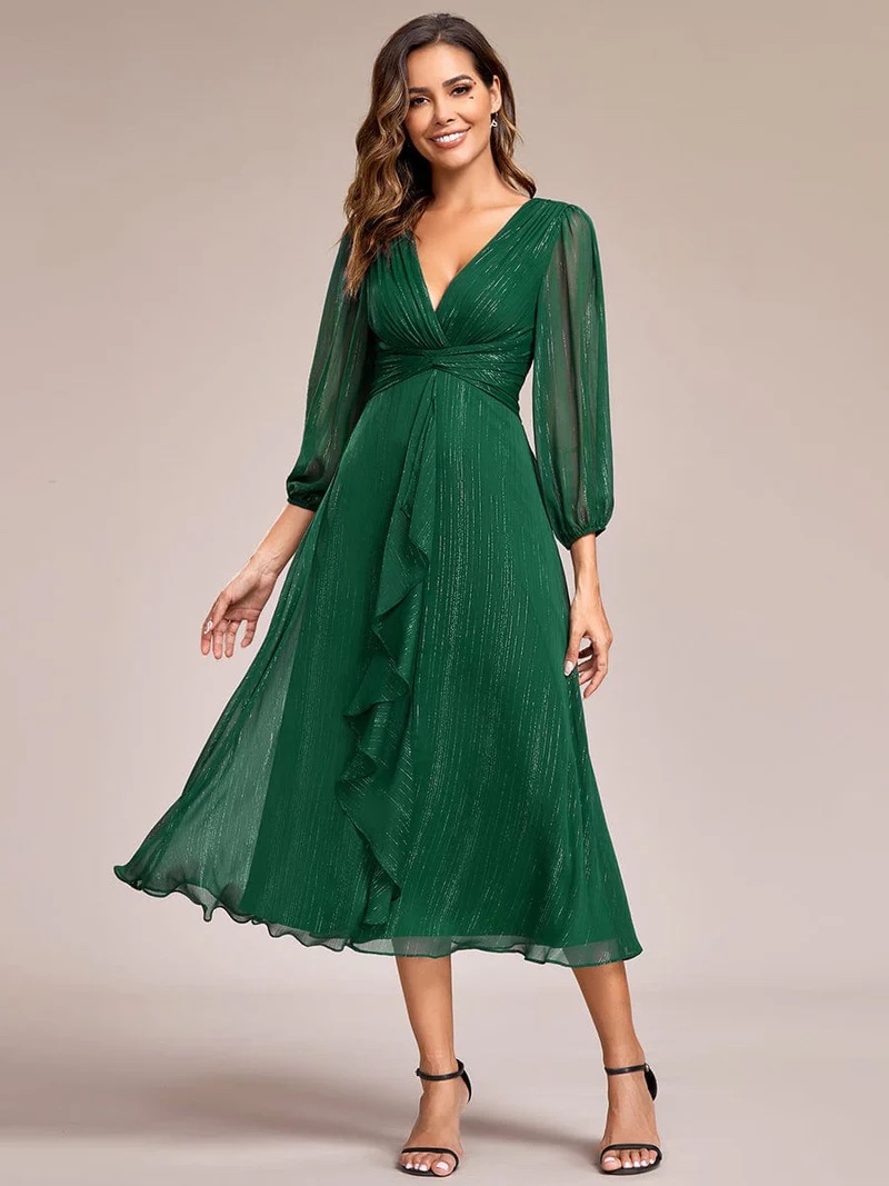 Semi-Formal Green Dress Engagement Party