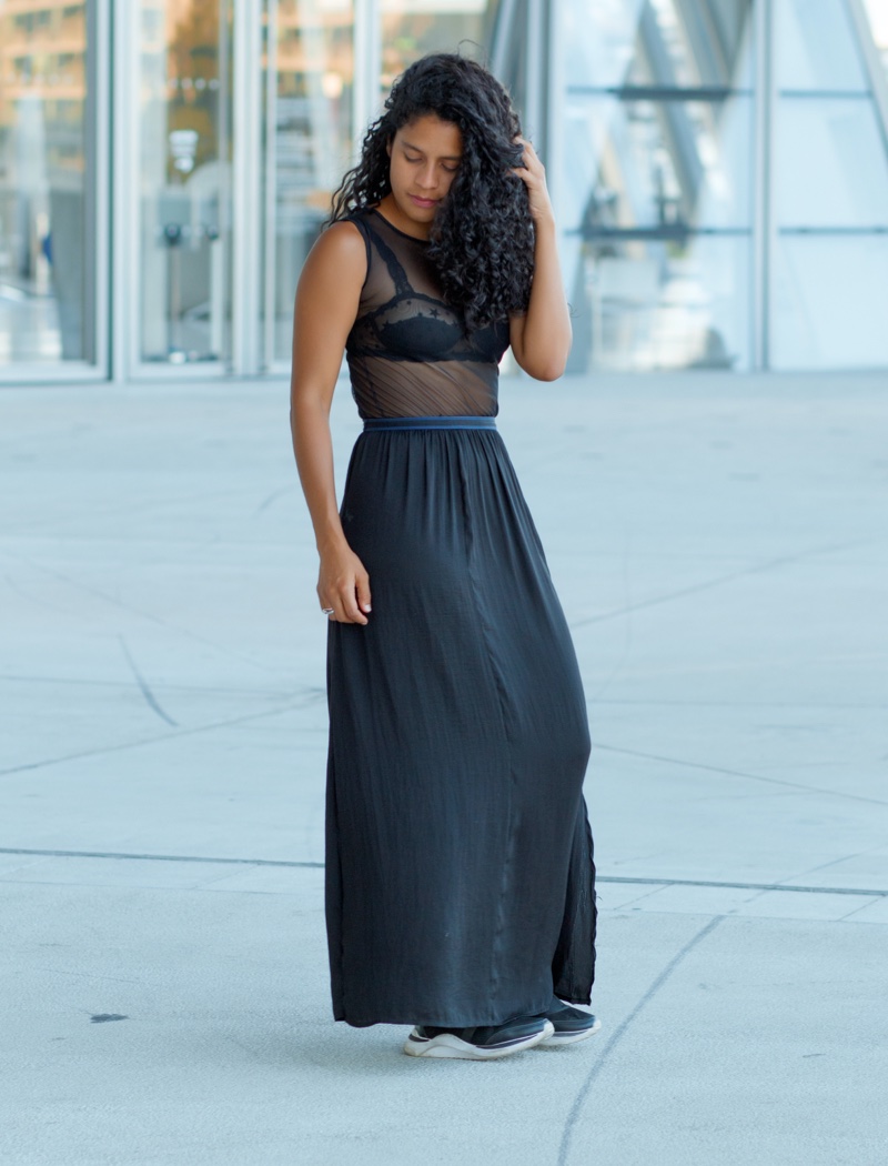 Top Skirt Bralette Outfit