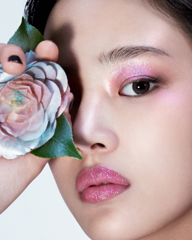 Minji for Chanel Camélia Futura makeup line.