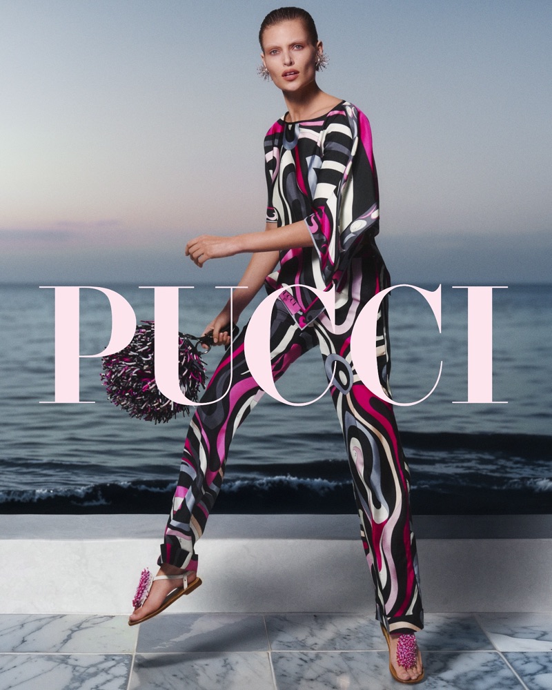 Bibi Breslin poses for Pucci's spring-summer 2025 campaign.