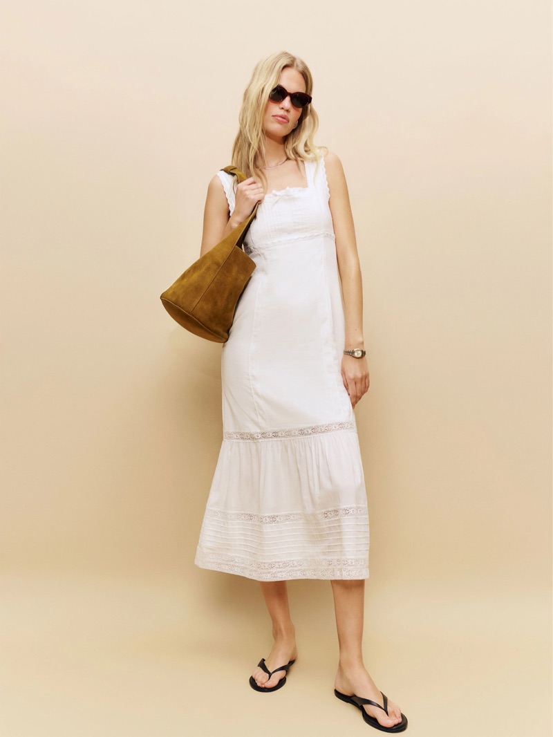 Reformation Benni Dress in White $298