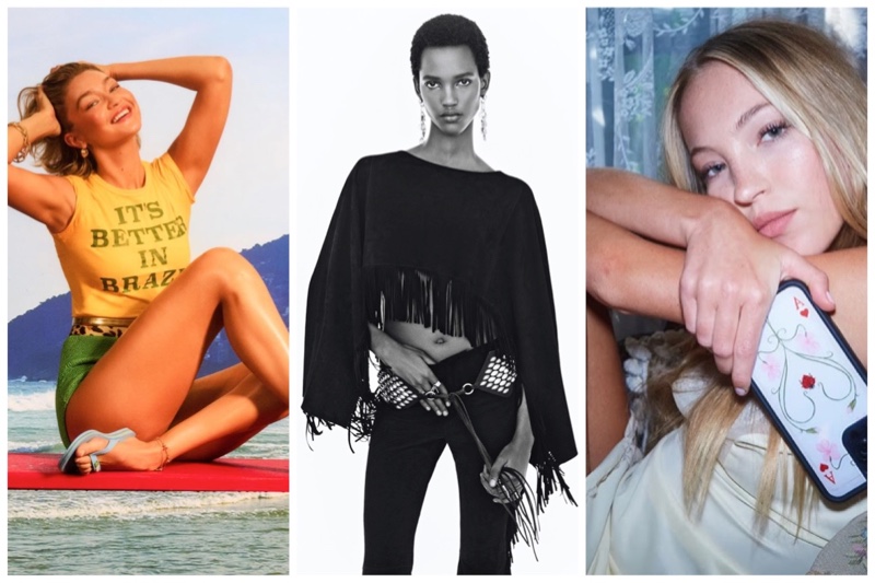 Week in Review: Gigi Hadid fronts Havaianas summer 2025 campaign, Zara Studio spring 2025 campaign, and Lila Moss for Wildflower Cases.