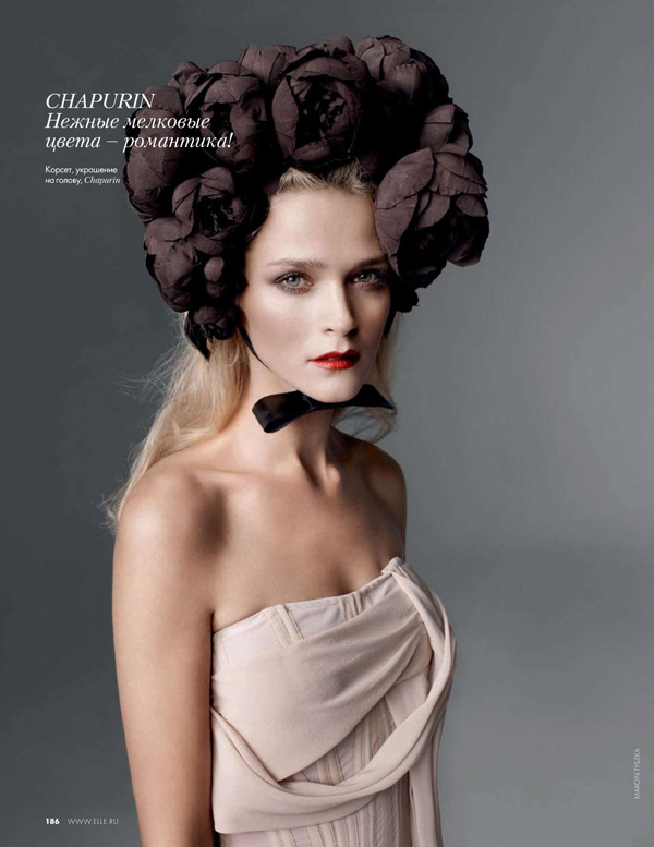 Elle Russia February | Carmen Kass by Marcin Tyszka