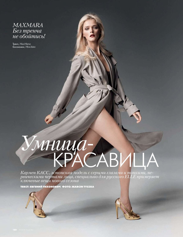 Elle Russia February | Carmen Kass by Marcin Tyszka