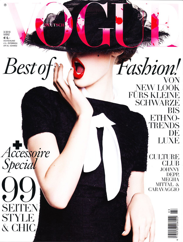 Vogue Germany March 2010 Cover | Frida Gustavsson by Greg Kadel