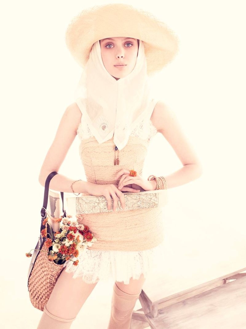 Frida Gustavsson by Andreas Sjodin for Vogue Nippon June 2010 | Morning Flowers