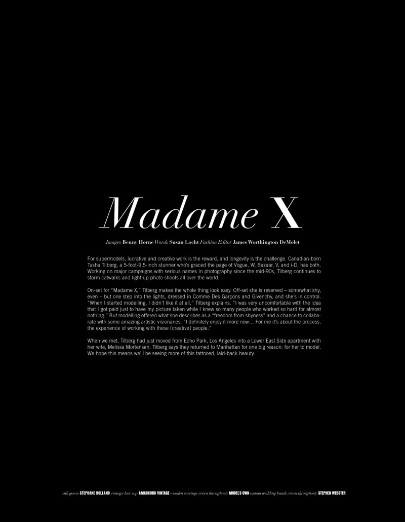 Tasha Tilberg by Benny Horne in Madame X | The Block