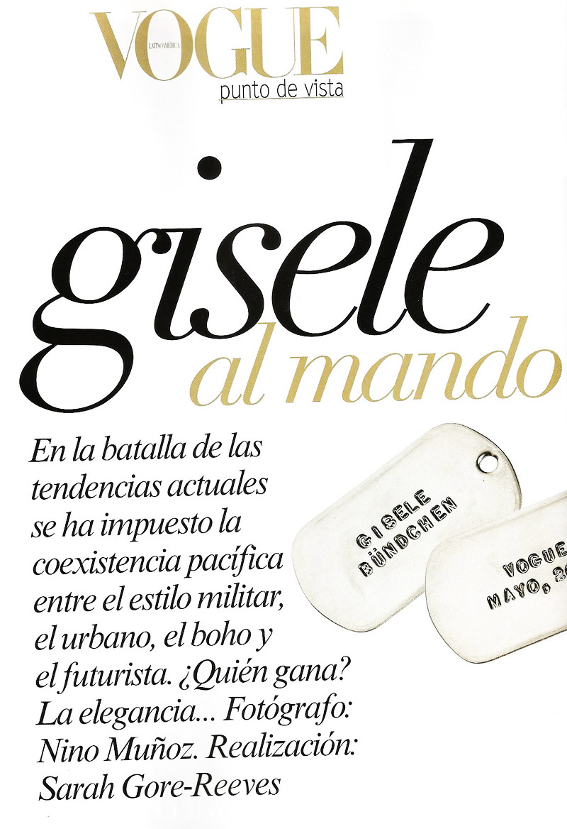 Gisele Bundchen by Nino Muñoz for Vogue Mexico May 2010