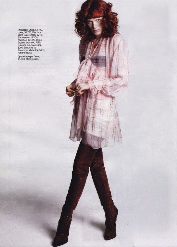 Karen Elson by Simon Burstall for Marie Claire US June 2010 – Fashion ...