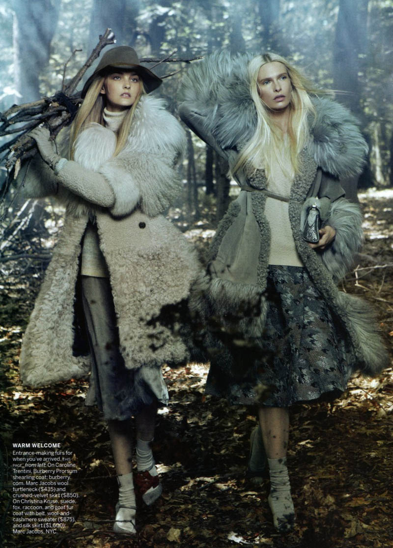 Sasha Pivovarova, Caroline Trentini & Christina Kruse in Universal Coverage by Steven Meisel | Vogue US August 2010