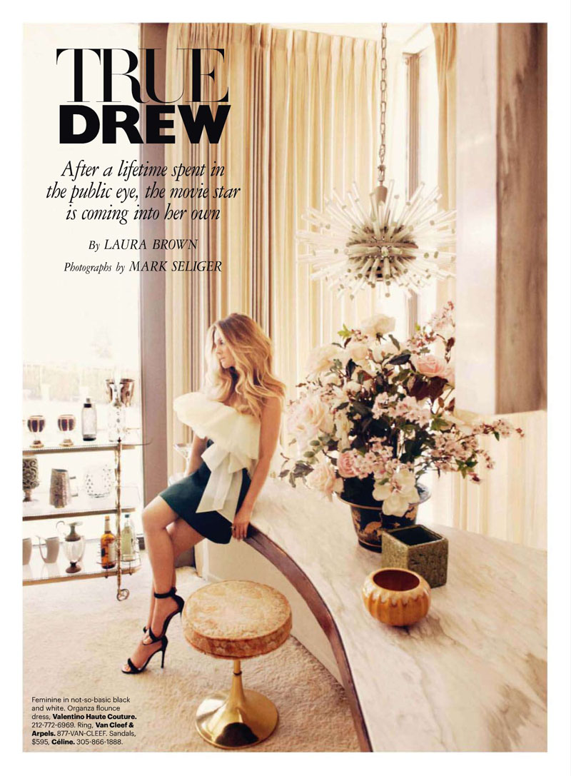 Drew Barrymore for Harper's Bazaar US October 2010 by Mark Seliger