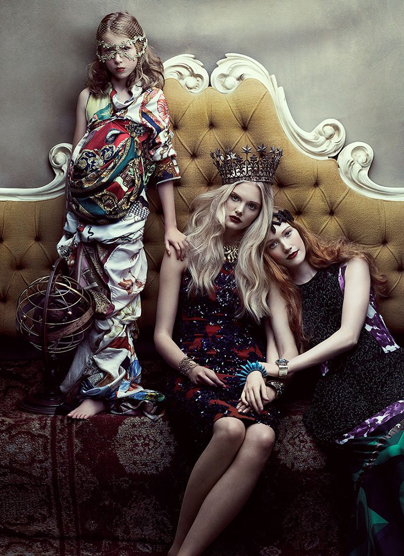 Emily Fox, Dani & Finlay Moore by Chris Nicholls for Flare December 2011
