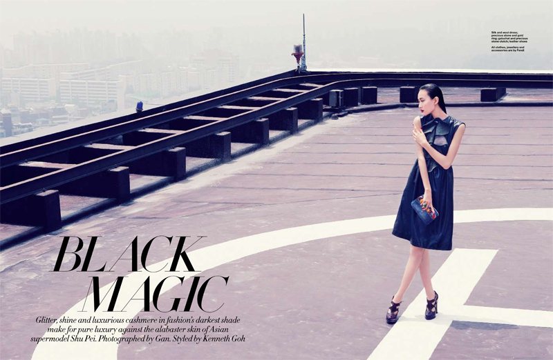 Shu Pei in Fendi for Harper's Bazaar Singapore by Gan