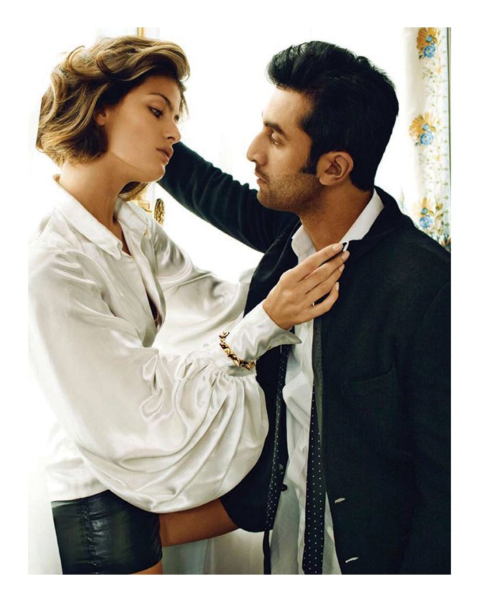 Isabeli Fontana & Ranbir Kapoor by Marc Hom for Vogue India