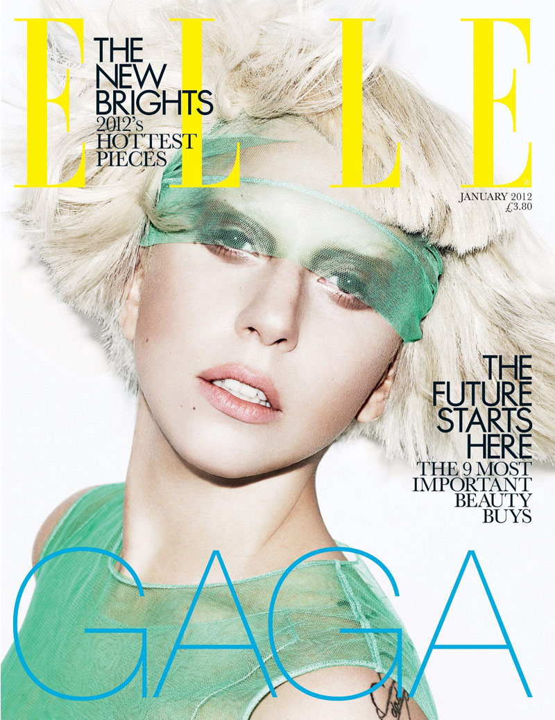 Lady Gaga by Matt Irwin for Elle UK January 2012 (Cover)