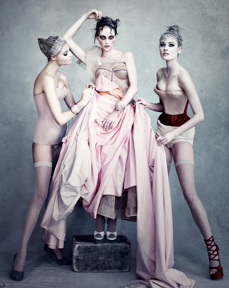 Sasha Pivovarova, Magdalena Frackowiak, Jac Jagaciak & Maryna Linchuk in Dior Couture by Patrick Demarchelier