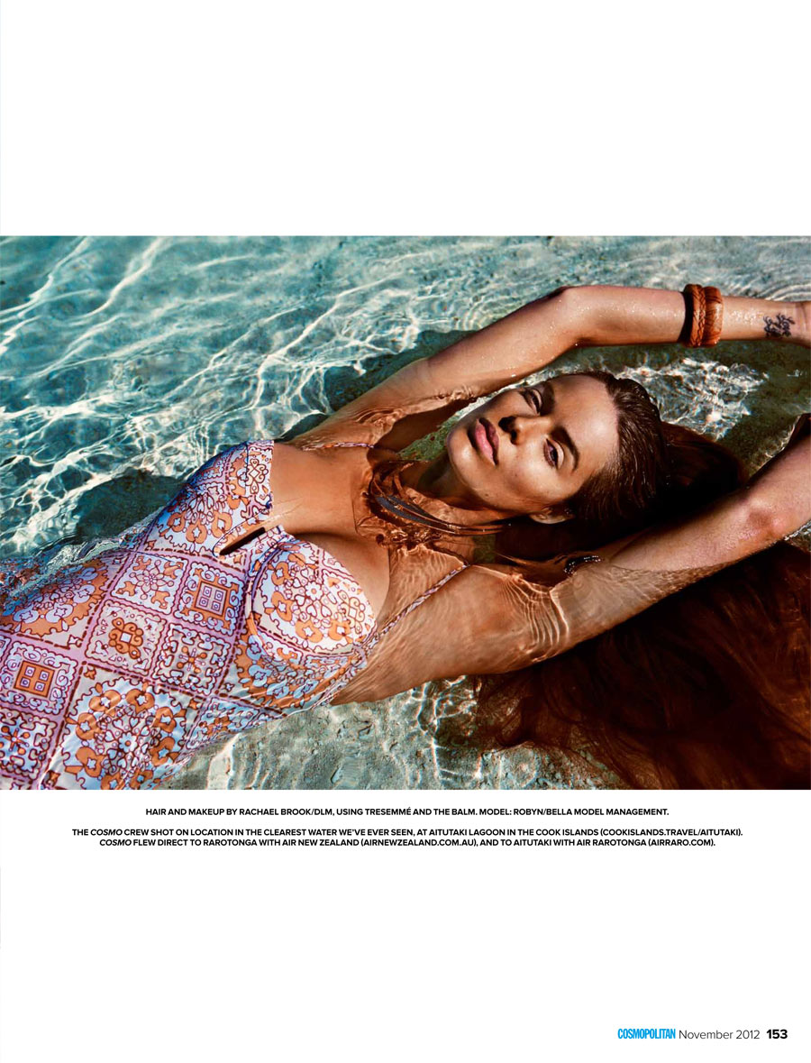 Robyn Lawley Wows in Swimwear Looks for Cosmopolitan Australia November 2012 by Steven Chee