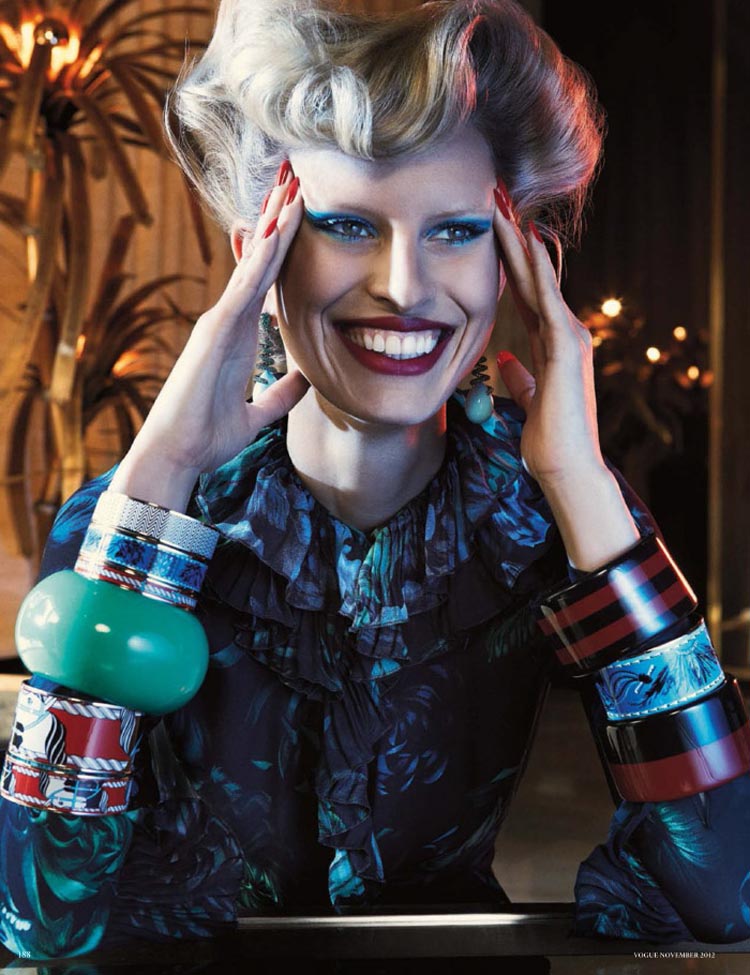 Karolina Kurkova Has a Laugh for Vogue Germany November 2012 by Giampaolo Sgura